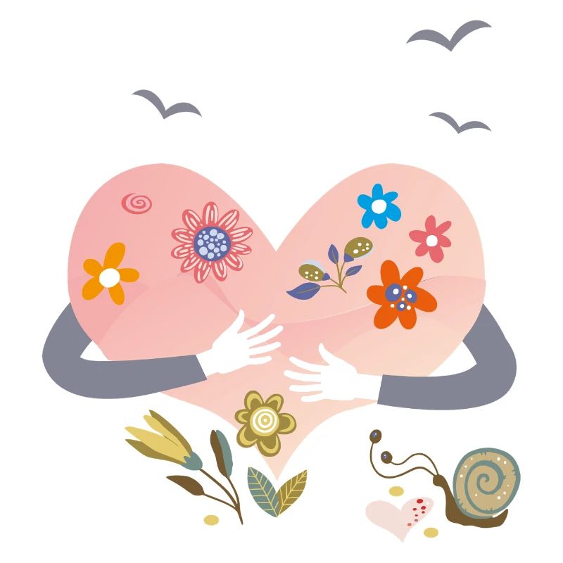 Herz mit Blumen