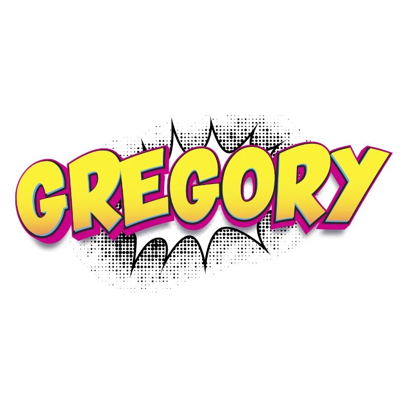 Gregory Benutzerdefinierter Name Comic-Stil Pop-Art,