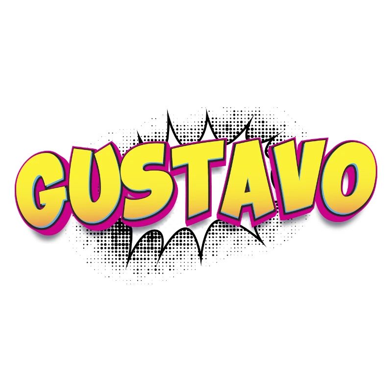 Gustavo Custom Name Comic Book Style Pop Art,