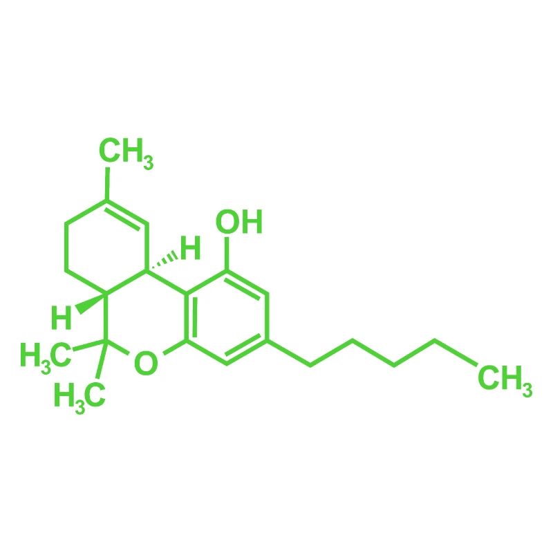 Tetrahydrocannabinol THC molécule