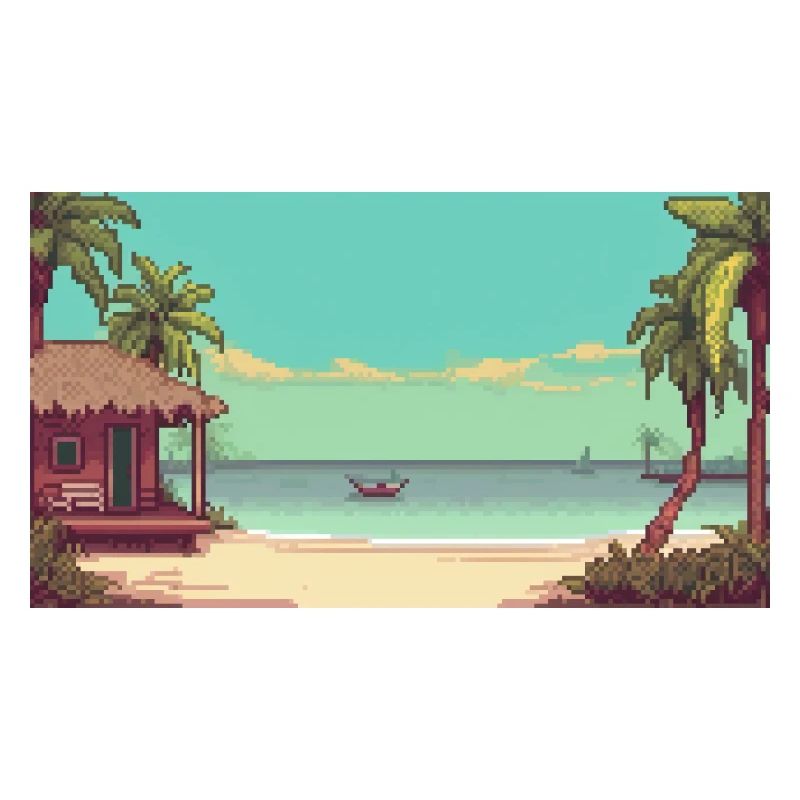Isla Holbox, Mexiko - Pixel Art
