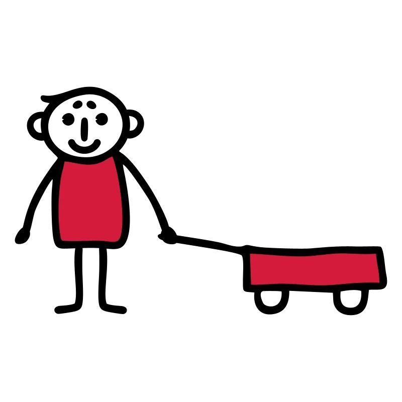 Junge mit Bollerwagen - V2