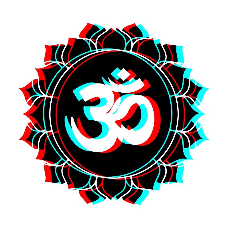 Om Goa 3d effet lettrage fleur de lotus