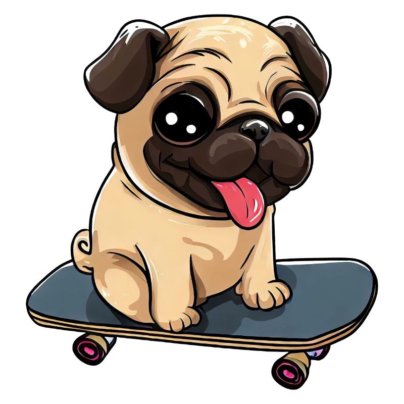 Skateboard Pug: Cute Rolling Fun
