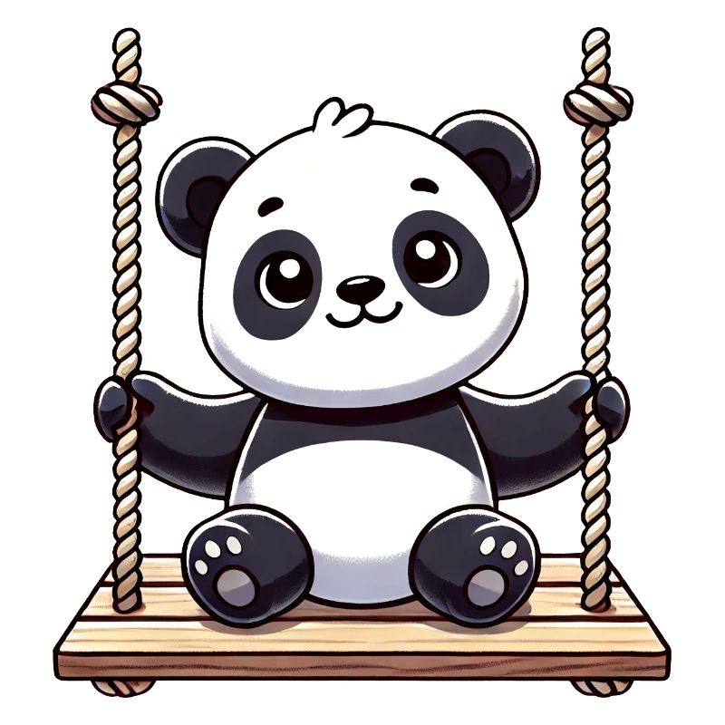 Mignon Panda Swing Dessin Animé Design