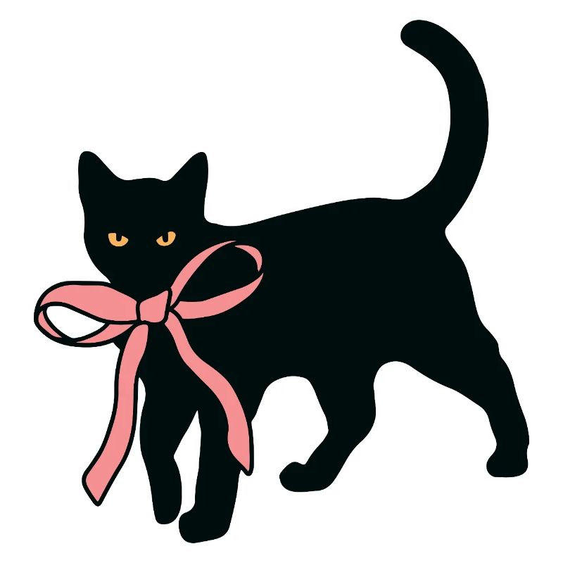 Black cat with bow tie