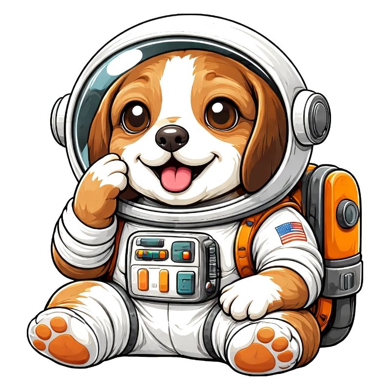Dessin animé Astronaute Beagle Explorateur de l’Espace mignon