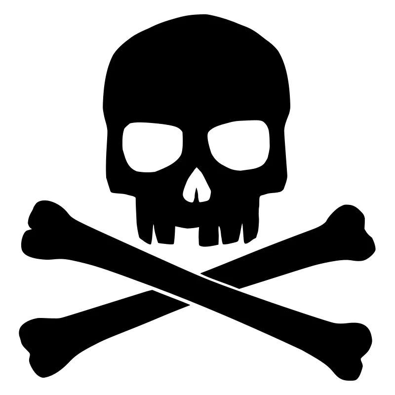 Black skull with crossed bones
