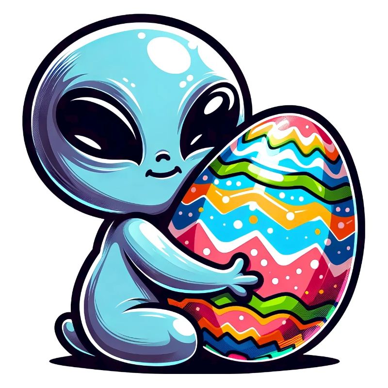 Easter Alien Hug & Egg Love