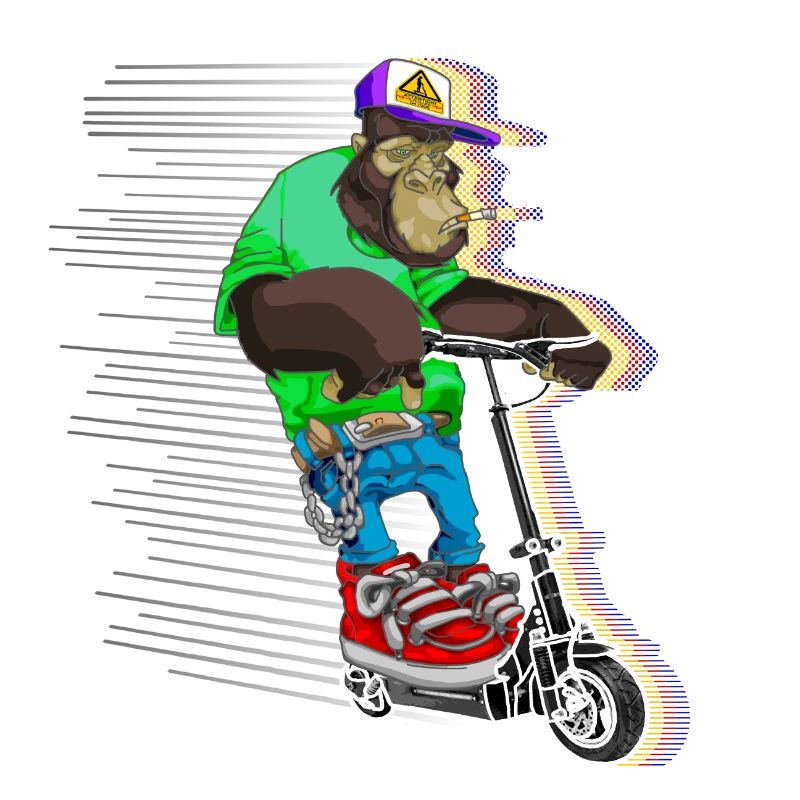 Escooter Elektroroller E-Roller cooler Affe