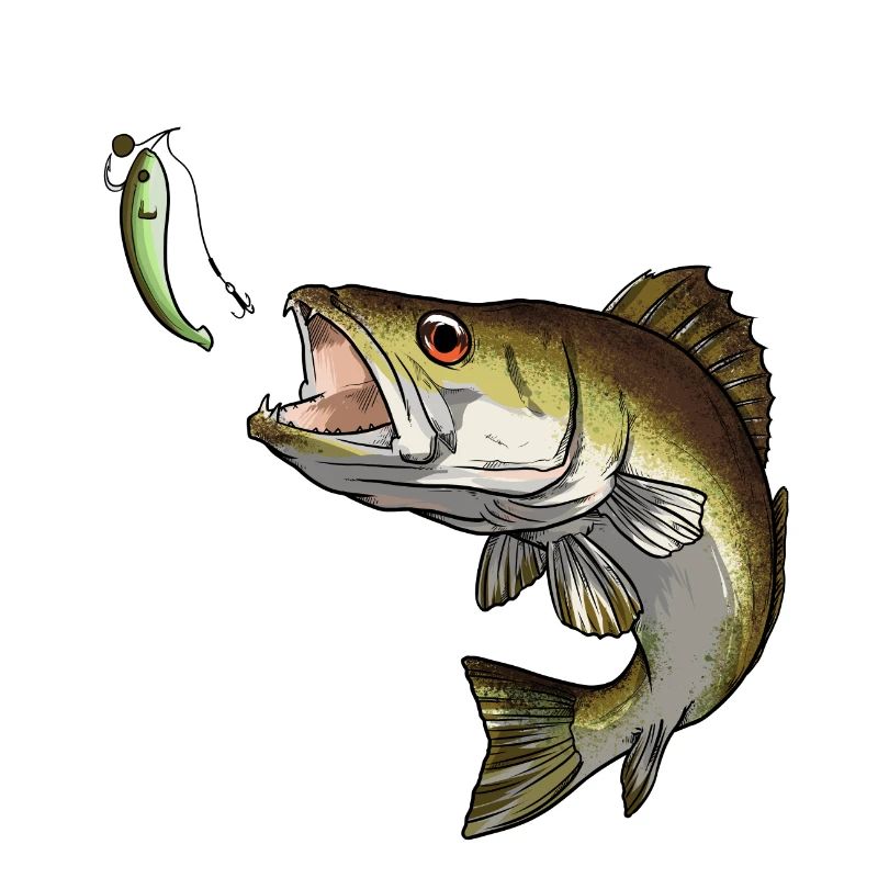 Pikeperch and rubber fish
