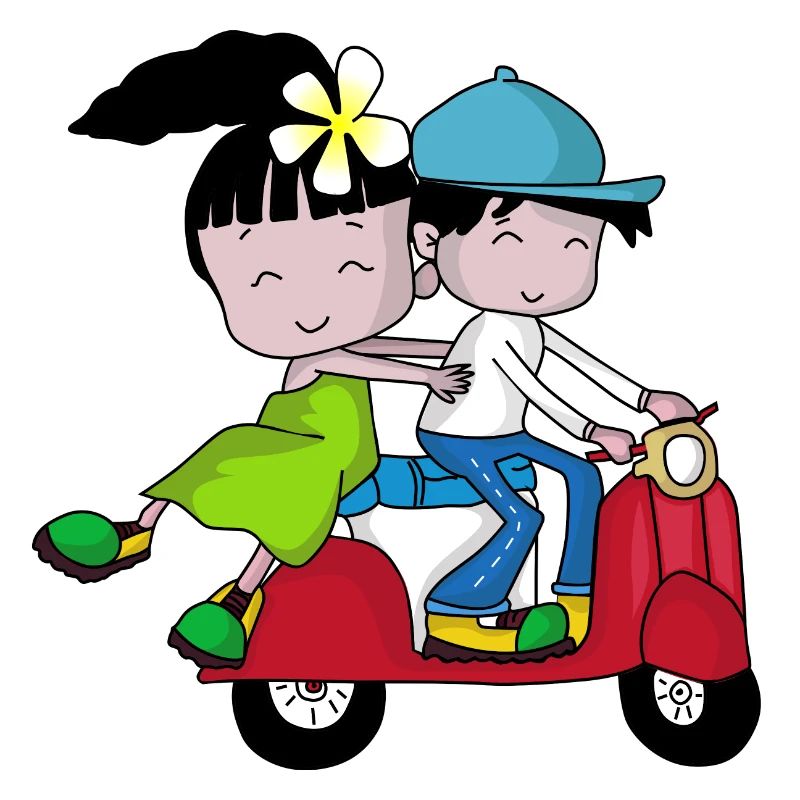 Roller Paar – Reise mit Moped