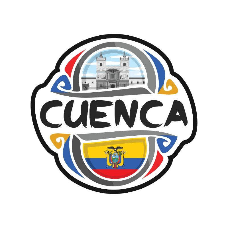 Cuenca Equateur Drapeau Badge Voyage Souvenir Timbre