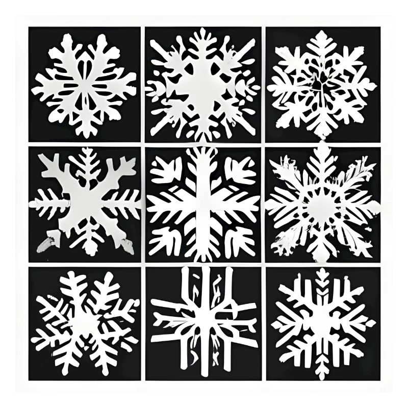 Snow flakes black and white pattern
