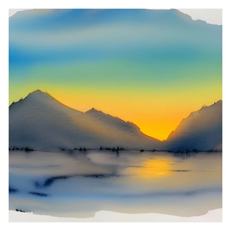 Mountain lake artwork