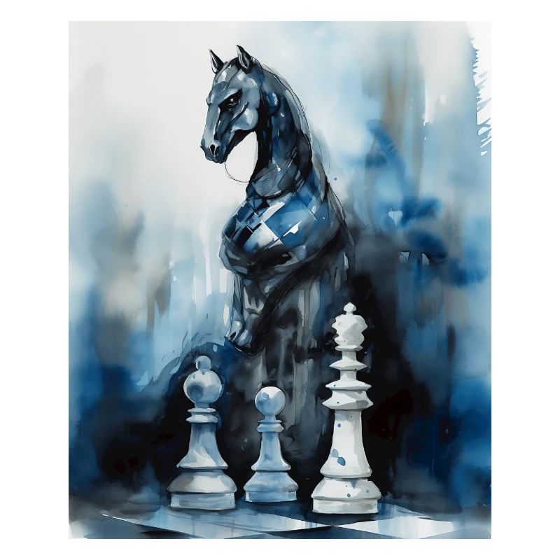Blue Chess Knight wurde zum Leben erweckt