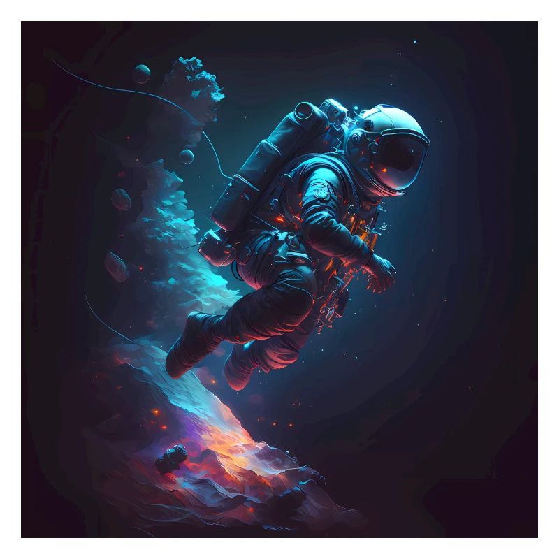 Astronaute dans l’œuvre d’art spatiale