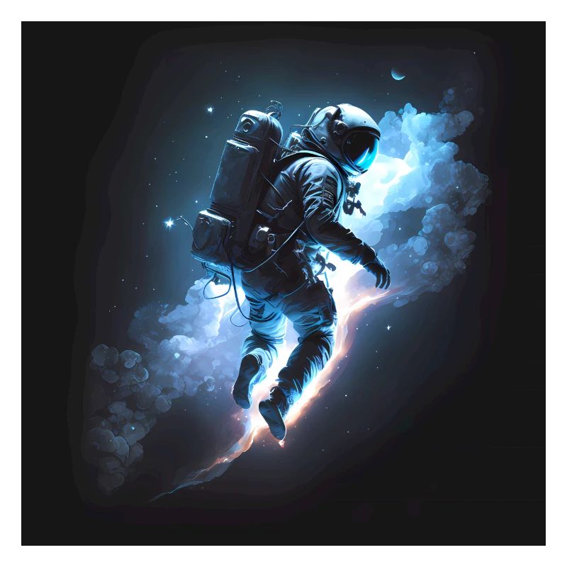 Astronaute dans l’œuvre d’art spatiale