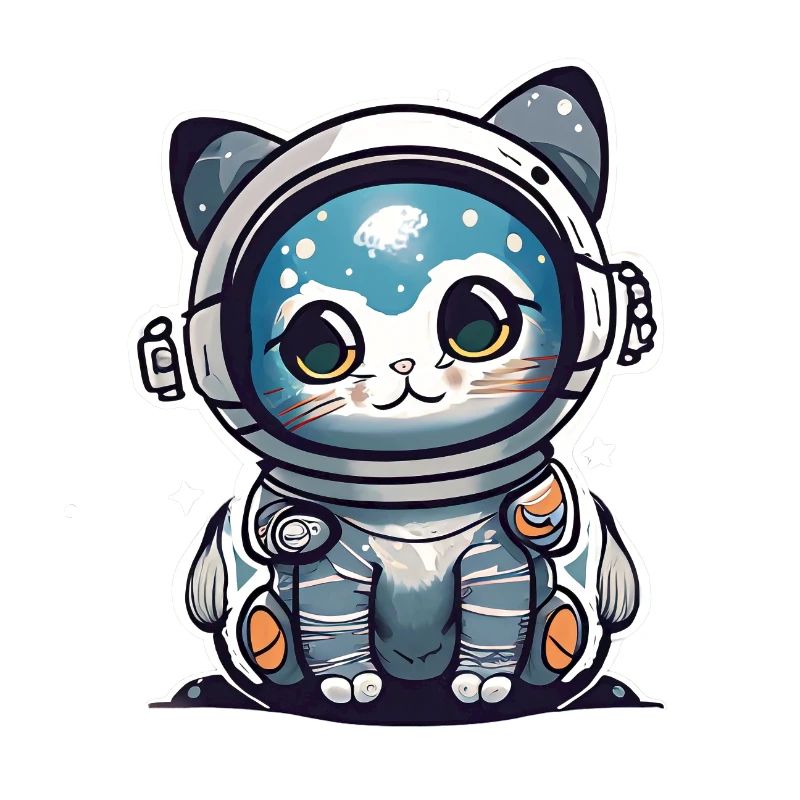 Chatstronaute mignon #12