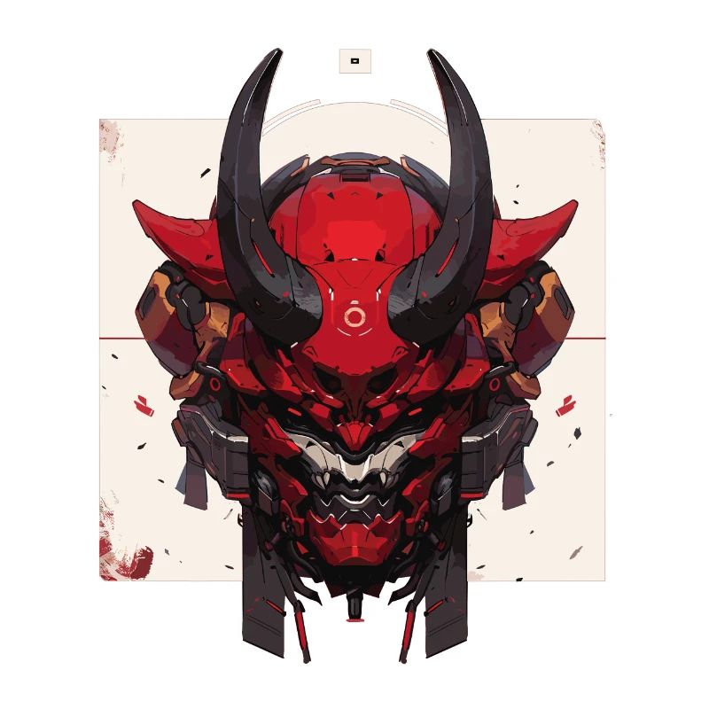 Red Devil Futuristic Samurai Warrior