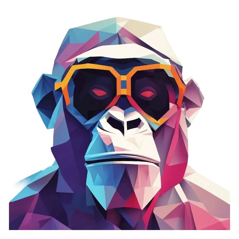 Cool monkey in wrinkled robe