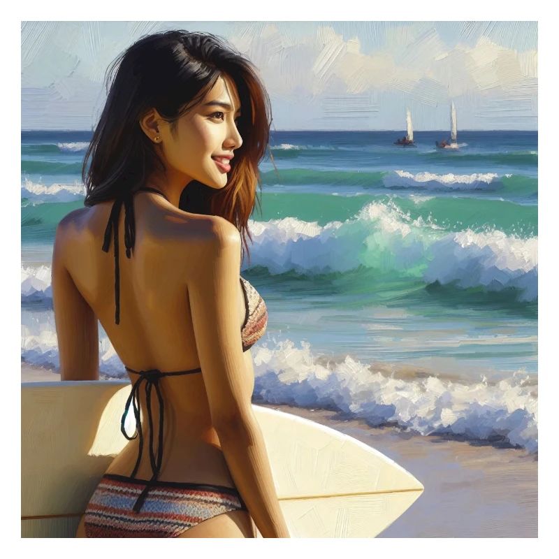 Surfeur sur la plage