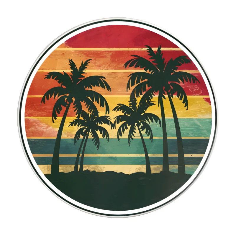 Coucher de soleil sur la plage tropicale.