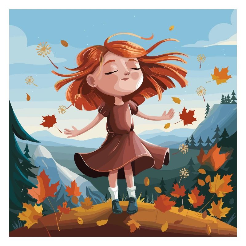 Herbstzauber – Mädchen im goldenen Herbstwind