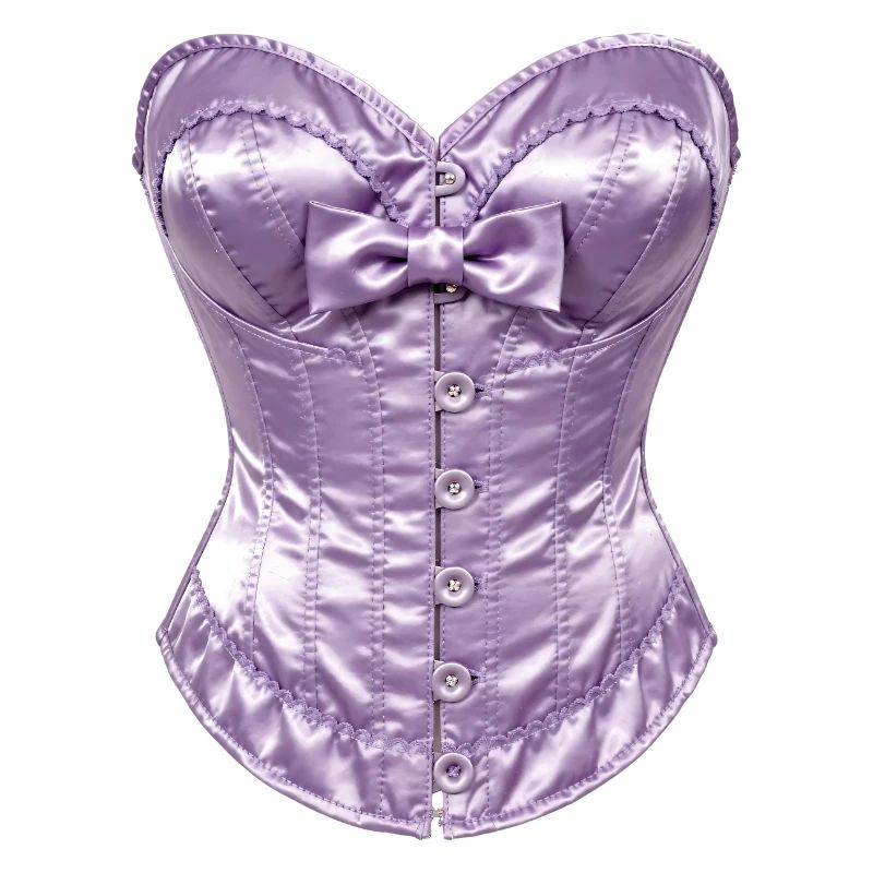 Lavender Satin Corset with Bow