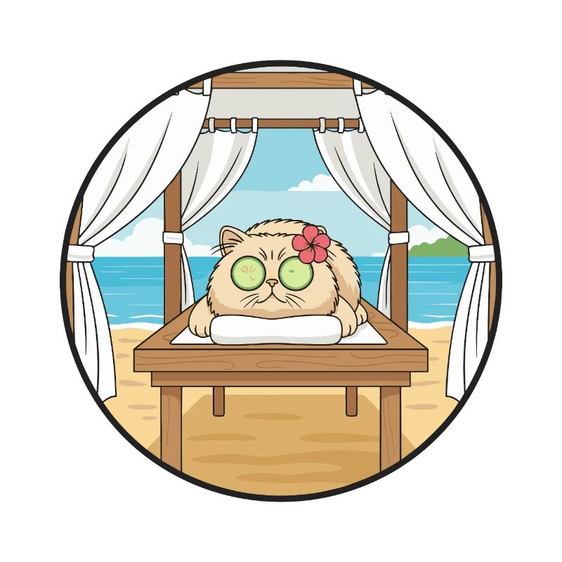 Art relaxant du chat au spa de plage