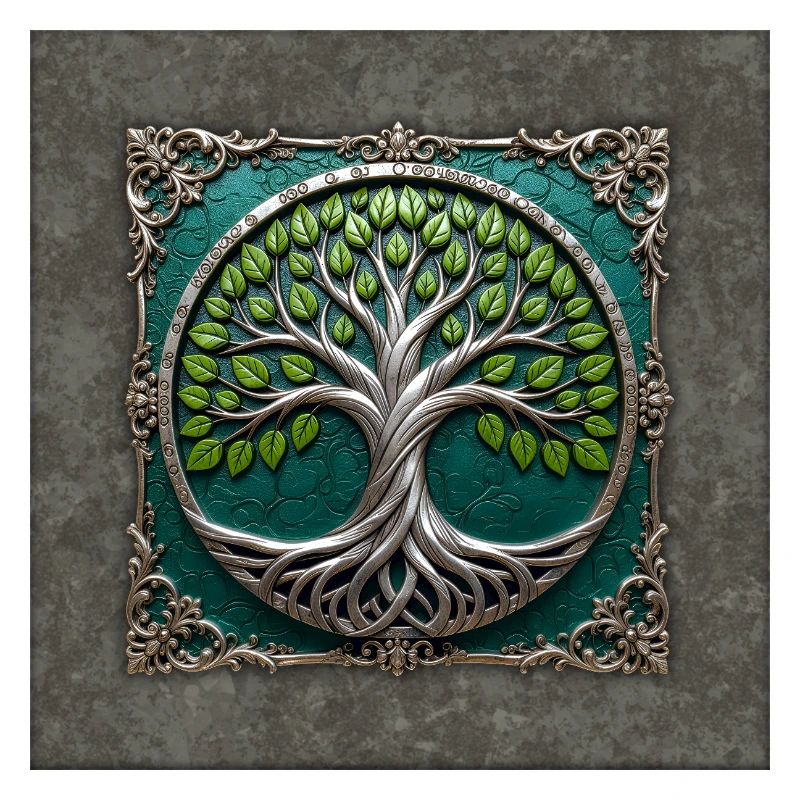 Arbre de Vie Circulaire d’Argent