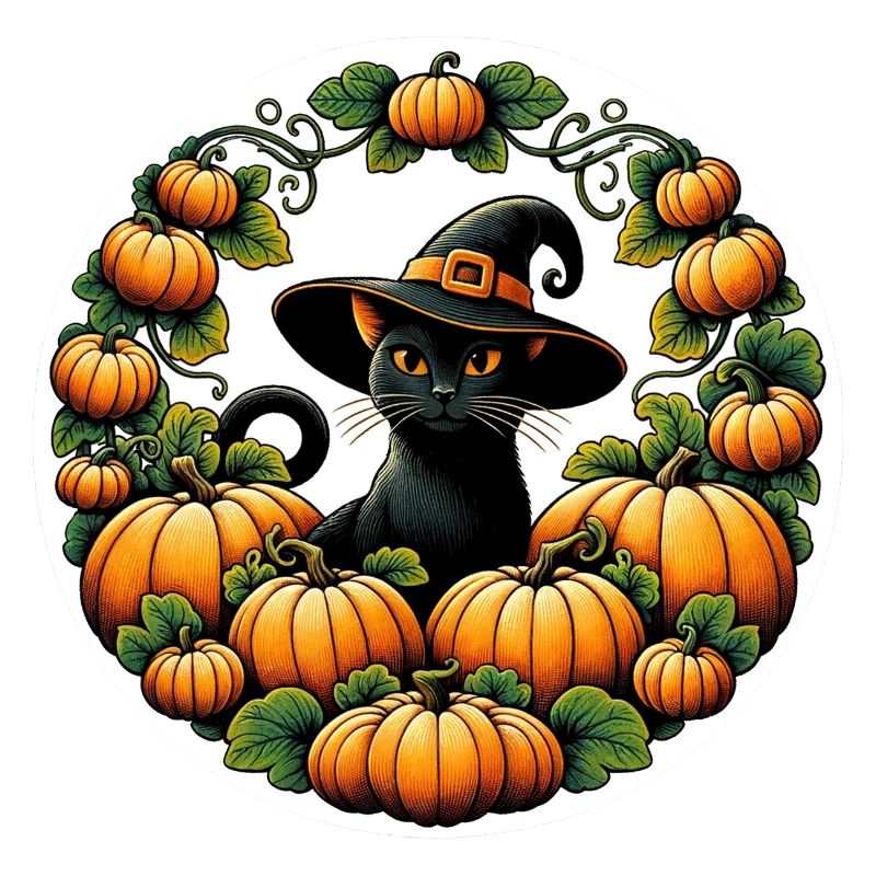 Chat Sorcière du Cercle de Citrouilles