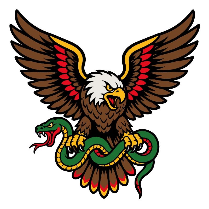 Aigle et serpent style tattoo old school