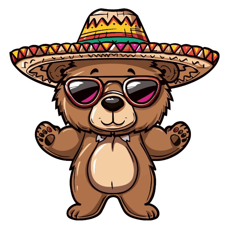 Bear Comic Funny Sombrero