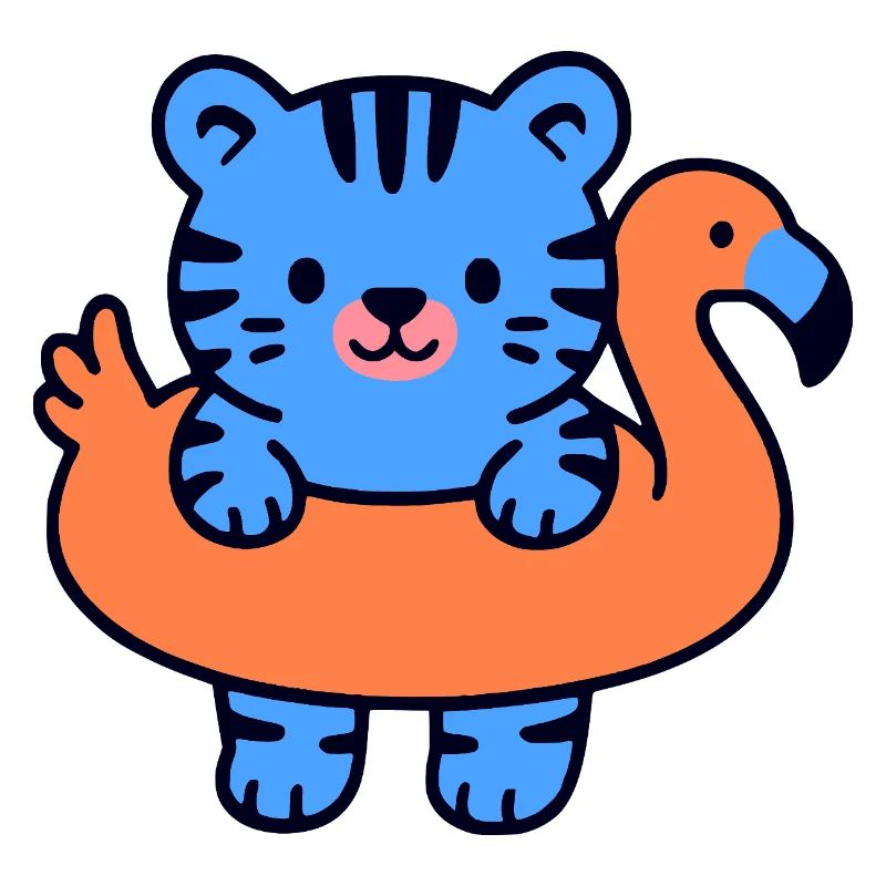 Kleiner schwebender blauer Tiger