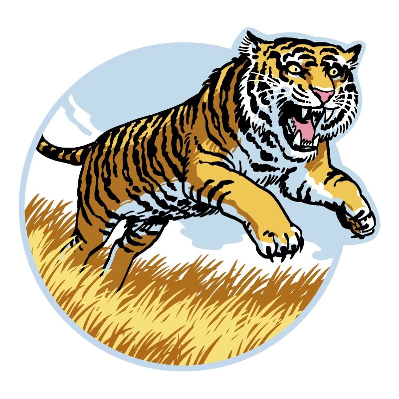 Tiger im Sprung