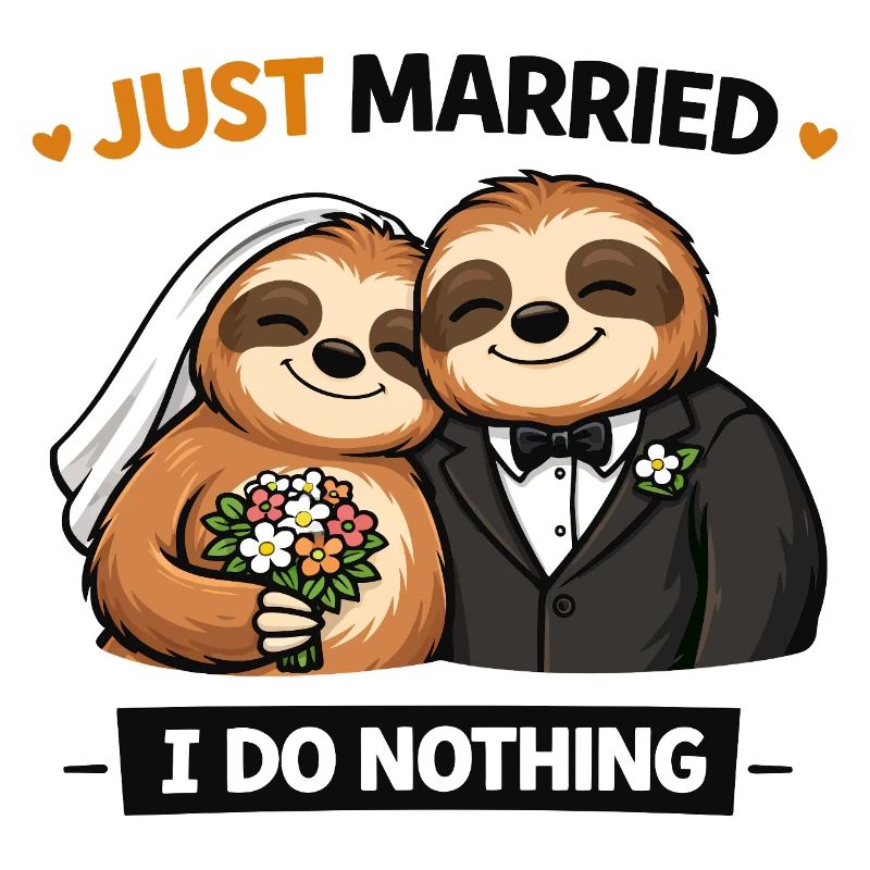 Just Married Sloths Wedding
