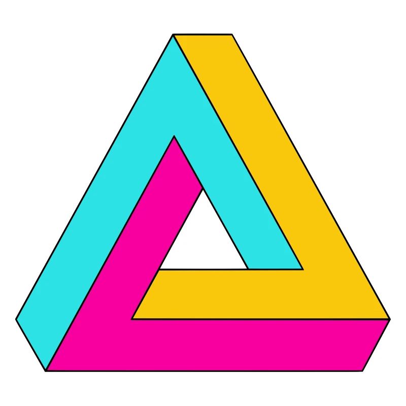 Impossible triangle optical illusion