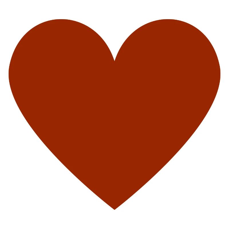 Rust-colored heart - minimalist look