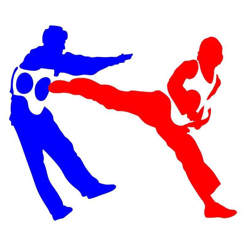 Combative silhouettes contrast