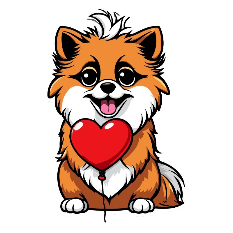 Zwergspitz Herz - Valentinstag