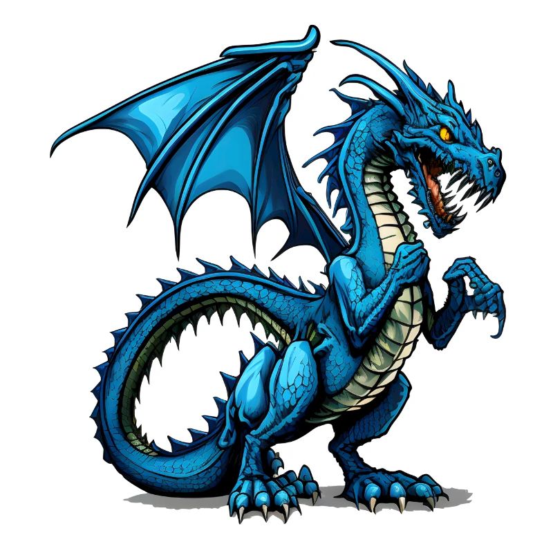 Cool Blue Comic Dragon