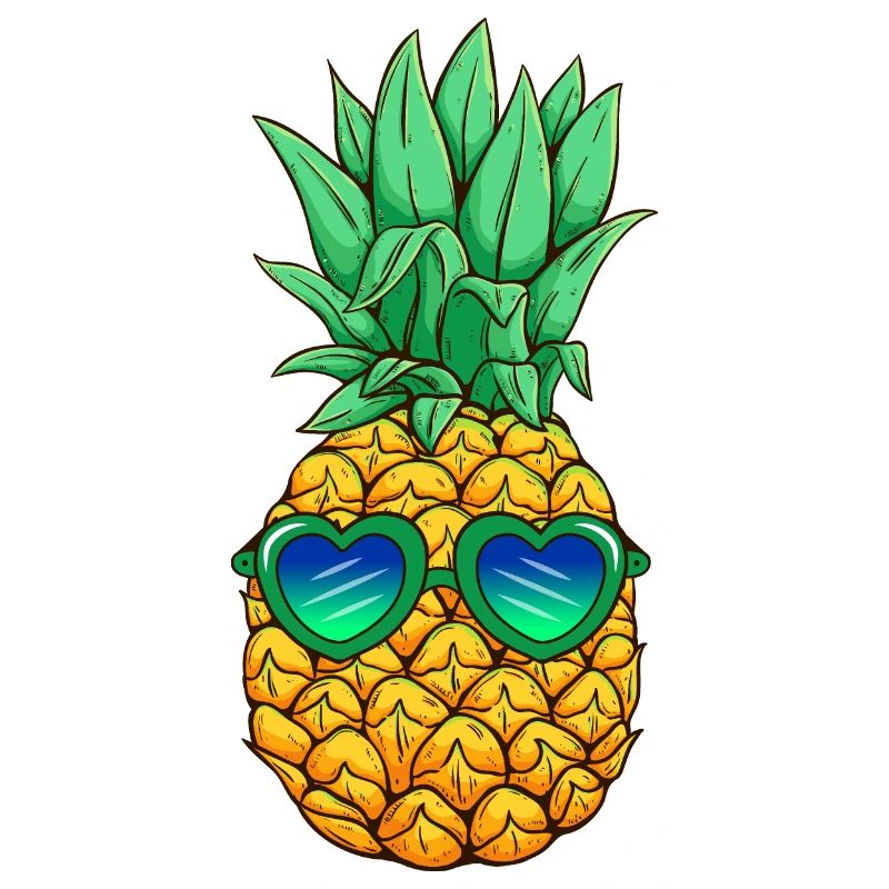Pineapple with sunglasses