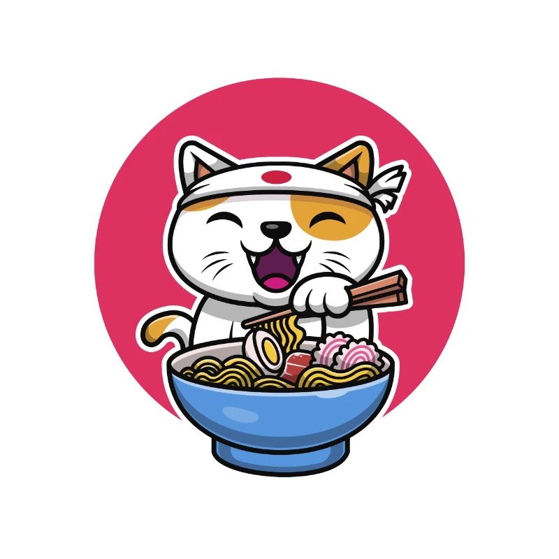 Conception de chat Ramen