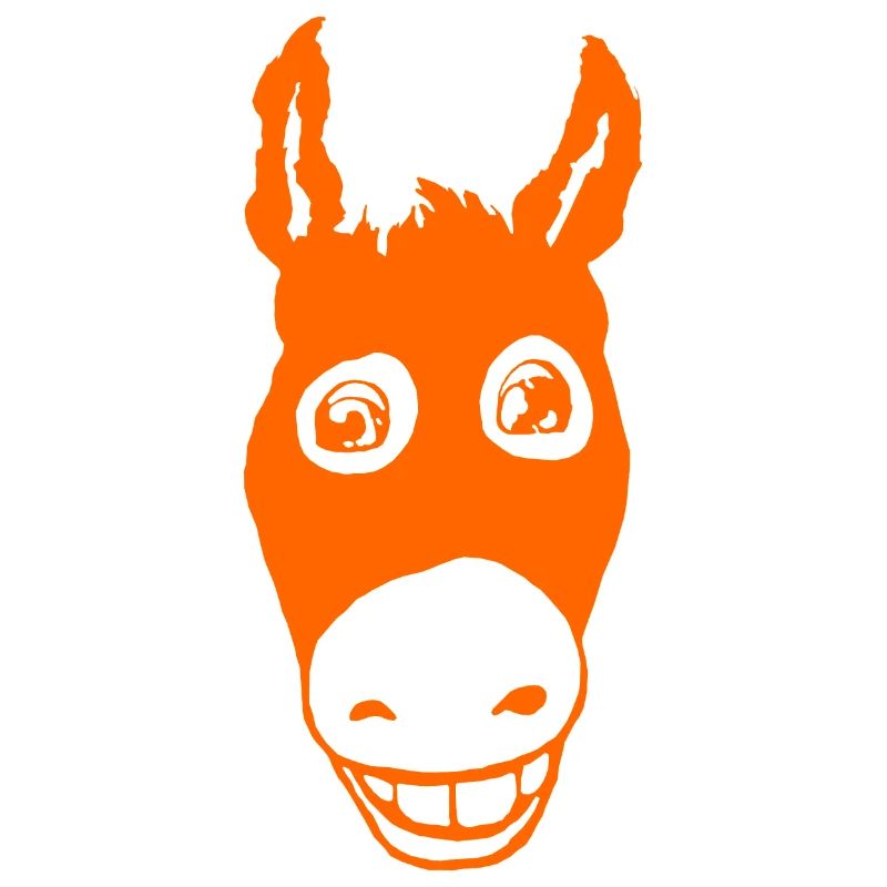 Lächelnder Esel orange