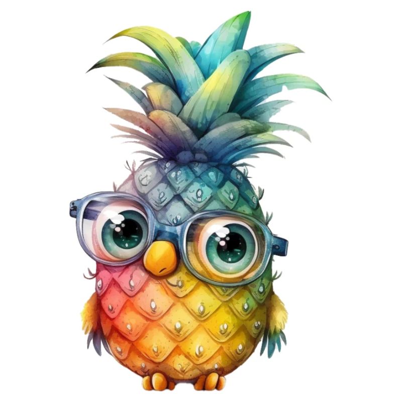 Pineapple character with glasses