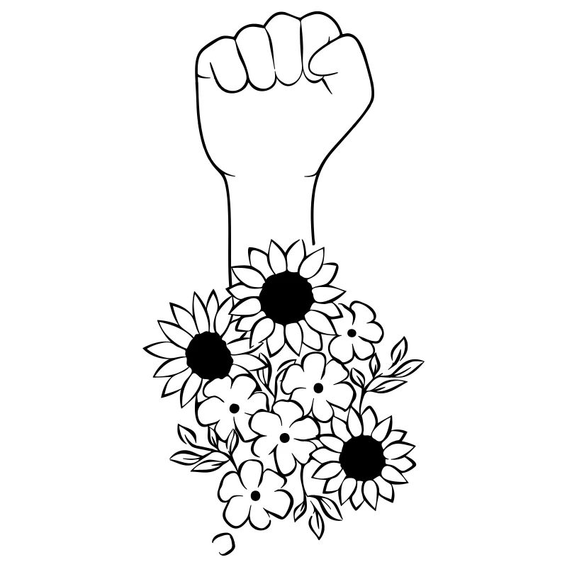 fleurs poing noir