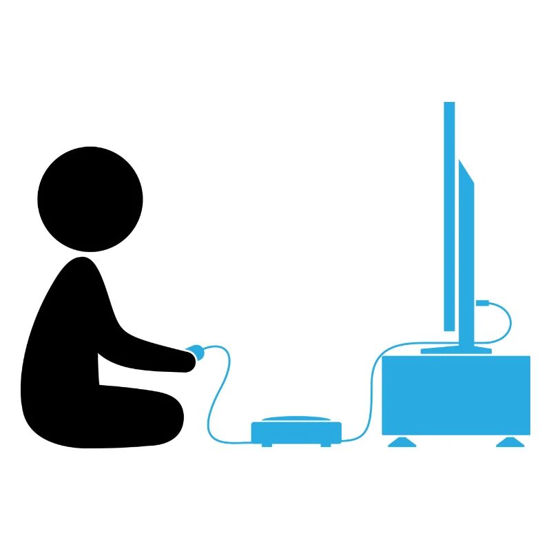 Un garçon joue avec sa console de jeux