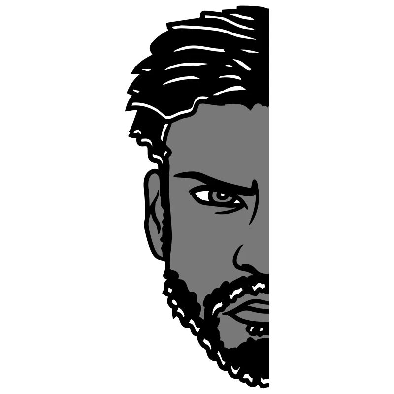 man half face head evil young boy