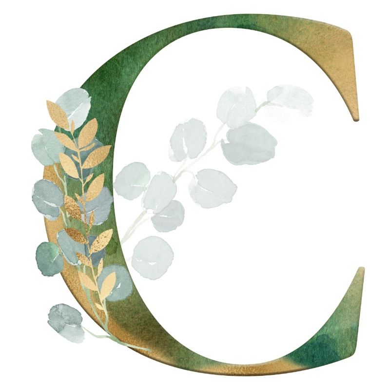 Customizable Monogram Eucalyptus C